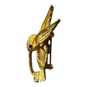 Vintage Gold Hummingbird Brooch